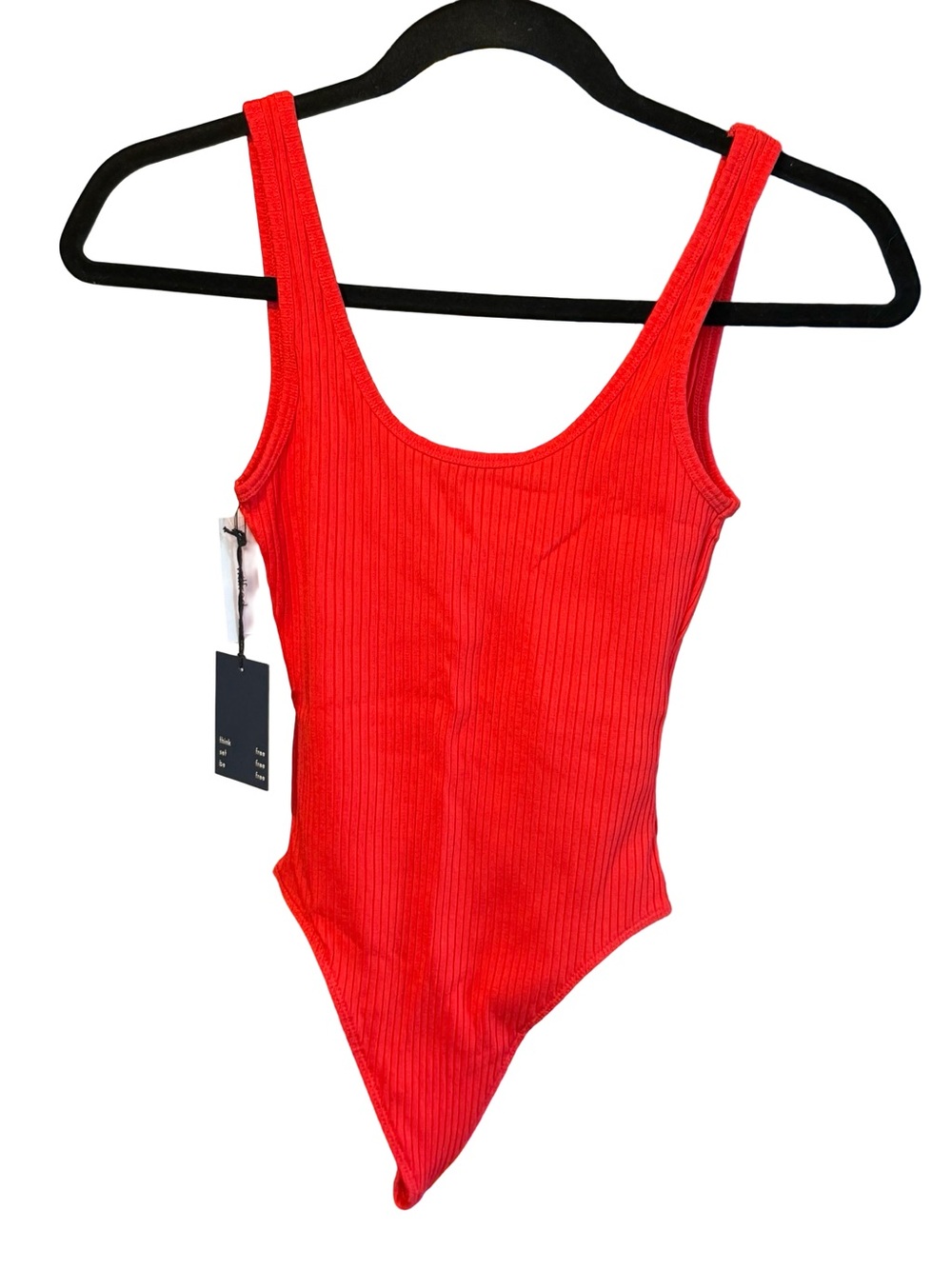 Wilfred | Red Scoop-Neck Ribbed Thong Bodysuit